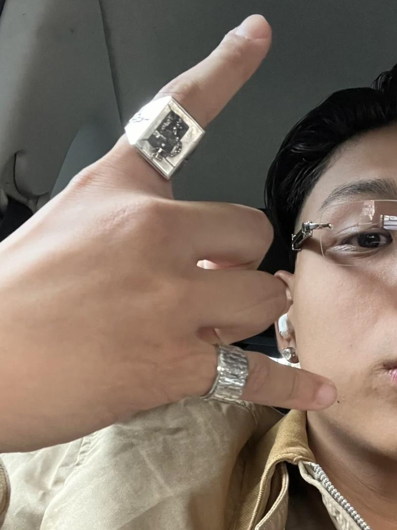 Relief-style silver finger rings for both men and women pure silver