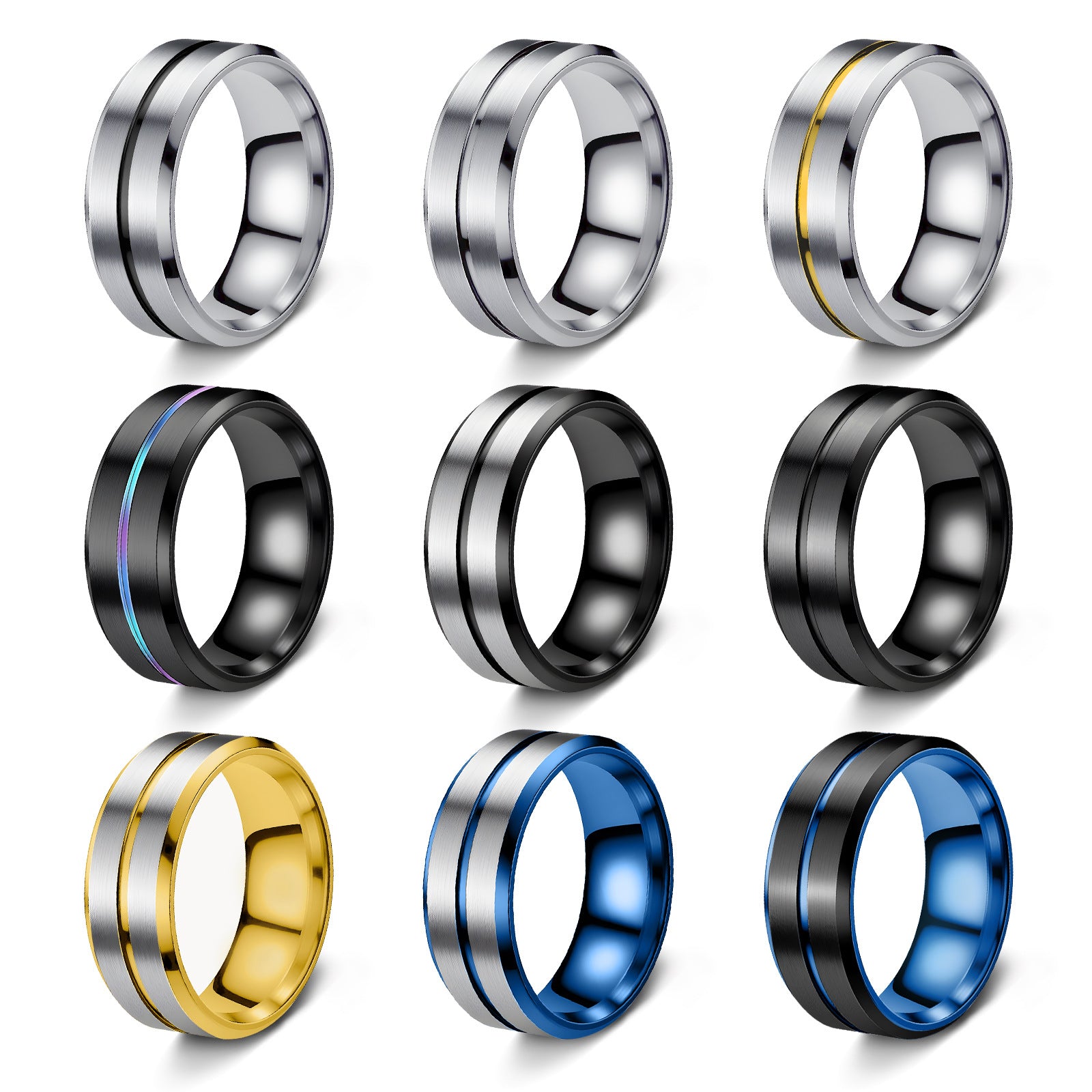 Men's Stainless Steel Fashion Ring in Multiple Colors