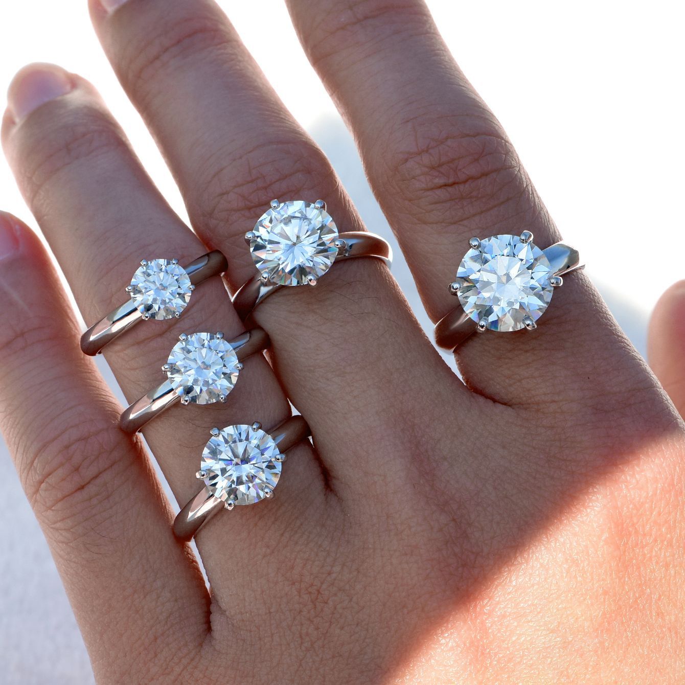 S925 Silver Moissanite Six-Claw Ring Widened Ring Wall Comfortable Wear